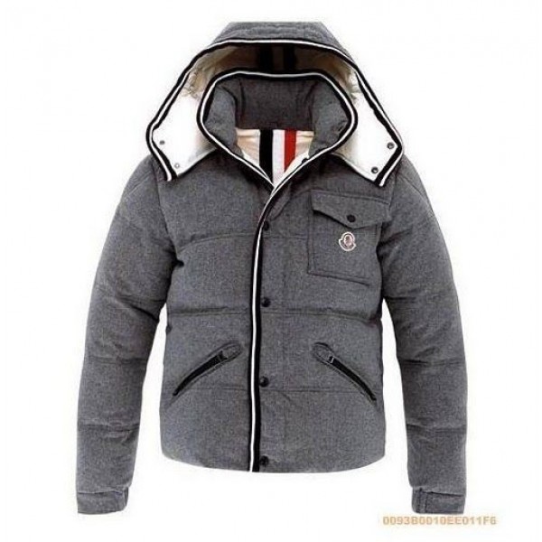 Moncler Grigio semplice collare Mock breve riscaldamento Uomo Cappotti uscita